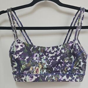 Lululemon Size 8 Purple and White Patterned Sports Bra